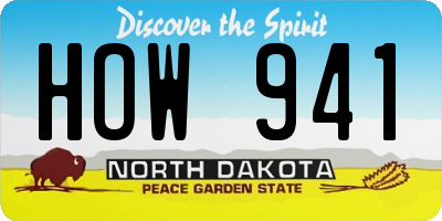 ND license plate HOW941