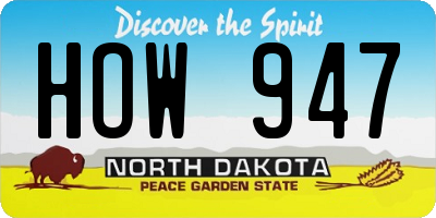 ND license plate HOW947