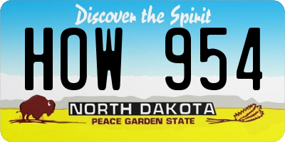 ND license plate HOW954
