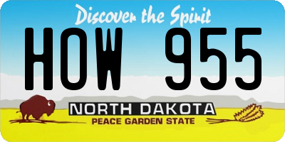 ND license plate HOW955