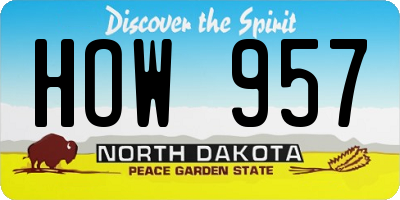 ND license plate HOW957