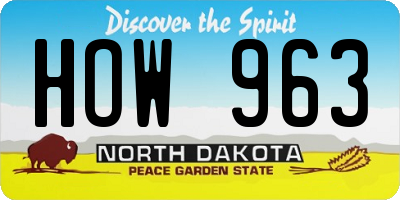 ND license plate HOW963