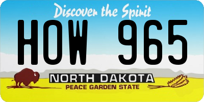 ND license plate HOW965