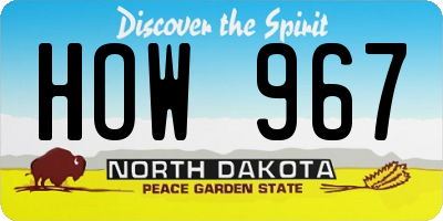 ND license plate HOW967