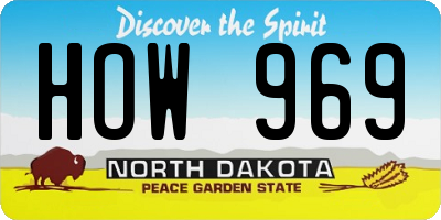 ND license plate HOW969