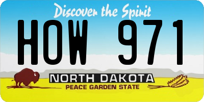 ND license plate HOW971