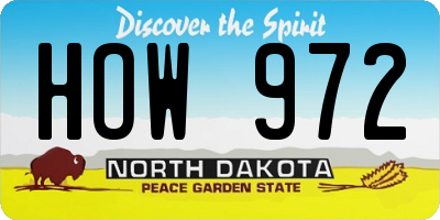 ND license plate HOW972