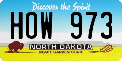ND license plate HOW973