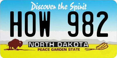 ND license plate HOW982