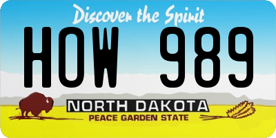 ND license plate HOW989