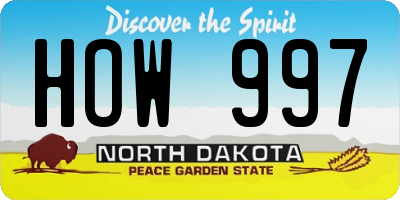 ND license plate HOW997