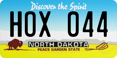 ND license plate HOX044