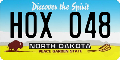 ND license plate HOX048