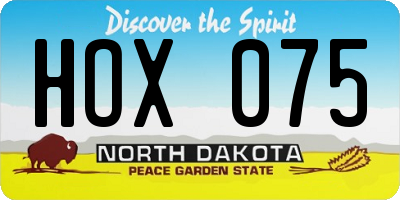 ND license plate HOX075