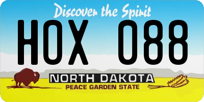ND license plate HOX088