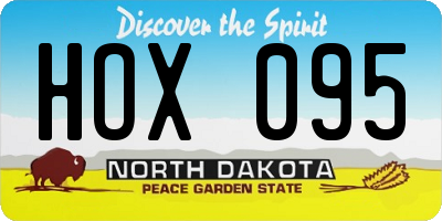 ND license plate HOX095