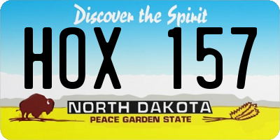 ND license plate HOX157