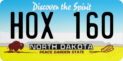ND license plate HOX160