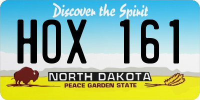 ND license plate HOX161