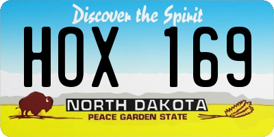 ND license plate HOX169