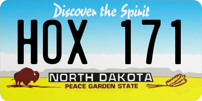 ND license plate HOX171