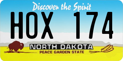ND license plate HOX174