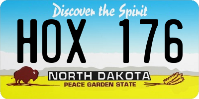 ND license plate HOX176