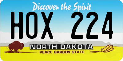 ND license plate HOX224