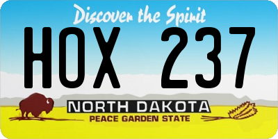 ND license plate HOX237