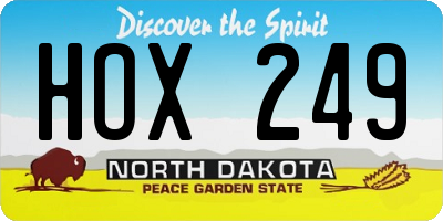 ND license plate HOX249