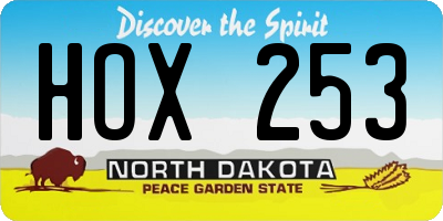 ND license plate HOX253