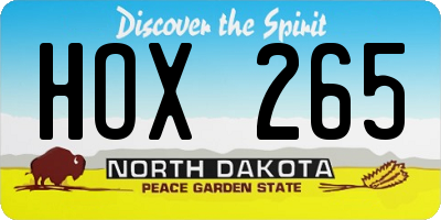 ND license plate HOX265