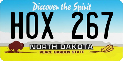 ND license plate HOX267