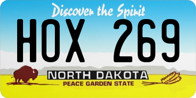 ND license plate HOX269