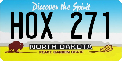 ND license plate HOX271