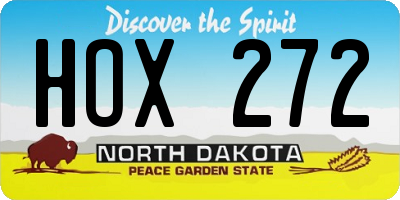ND license plate HOX272