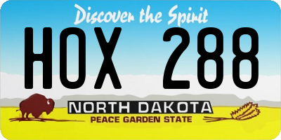 ND license plate HOX288