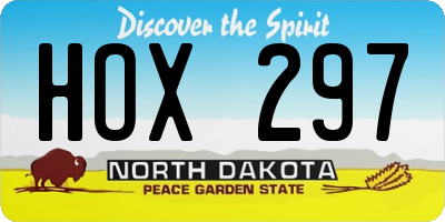 ND license plate HOX297