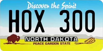 ND license plate HOX300
