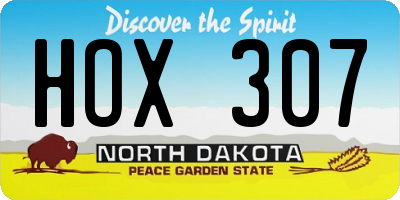ND license plate HOX307