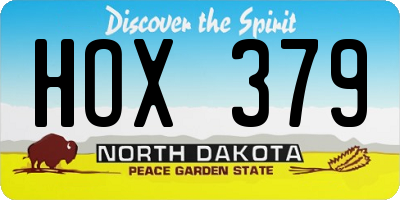 ND license plate HOX379