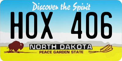 ND license plate HOX406