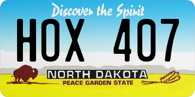 ND license plate HOX407