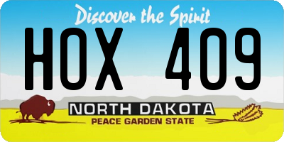 ND license plate HOX409