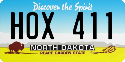 ND license plate HOX411