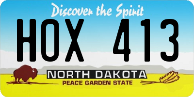 ND license plate HOX413