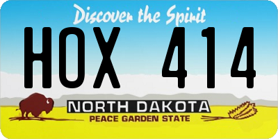 ND license plate HOX414