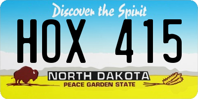 ND license plate HOX415