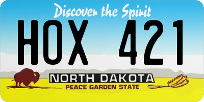 ND license plate HOX421