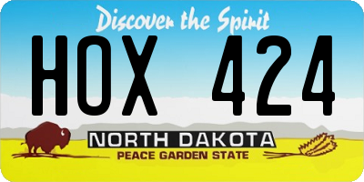 ND license plate HOX424